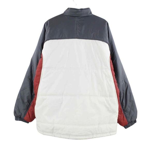 Fila Puffer Jacket XXL Zip Pocket Color Block Street Wear Tennis Euro Red Blue - Picture 2 of 15